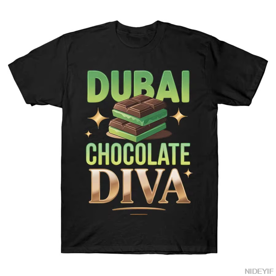Dubaï chocolat Diva conception drôle Meme T-shirt pour hommes femmes 100% coton t-shirts à manches c