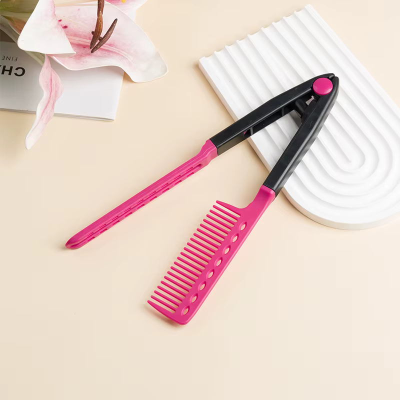 Brosse à lisser les cheveux de Type V, outil de coiffure, peignes de coiffure naturels, peigne à fri