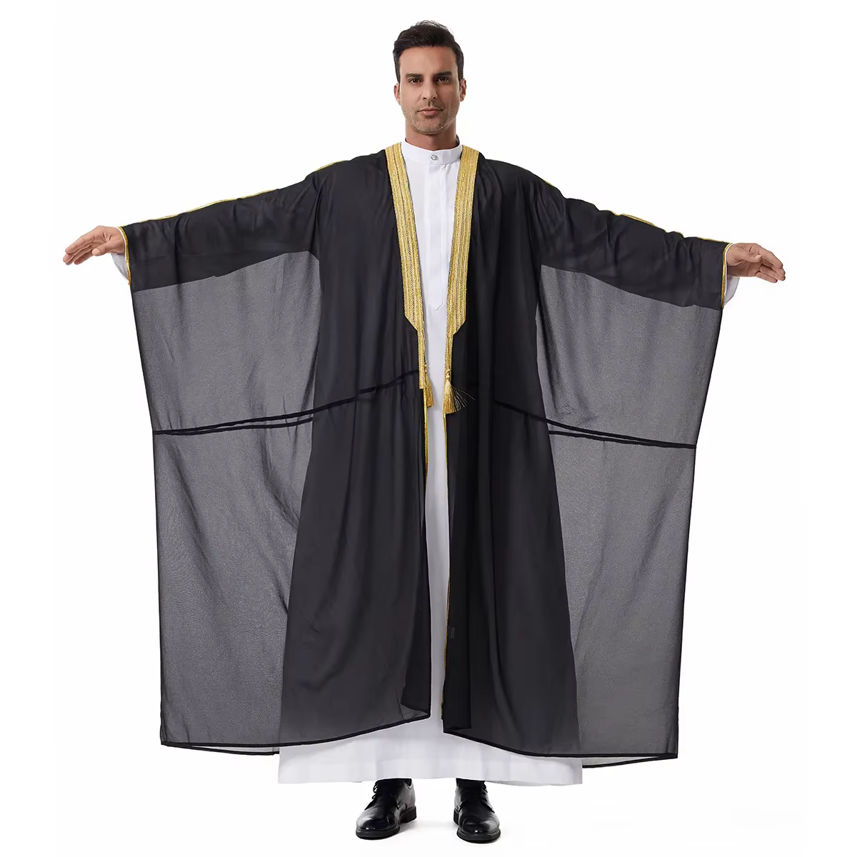 Robe musulmane pour hommes, Kimono Dishdasha, vêtements islamiques, dubaï, saoudien, Abayas, prière,