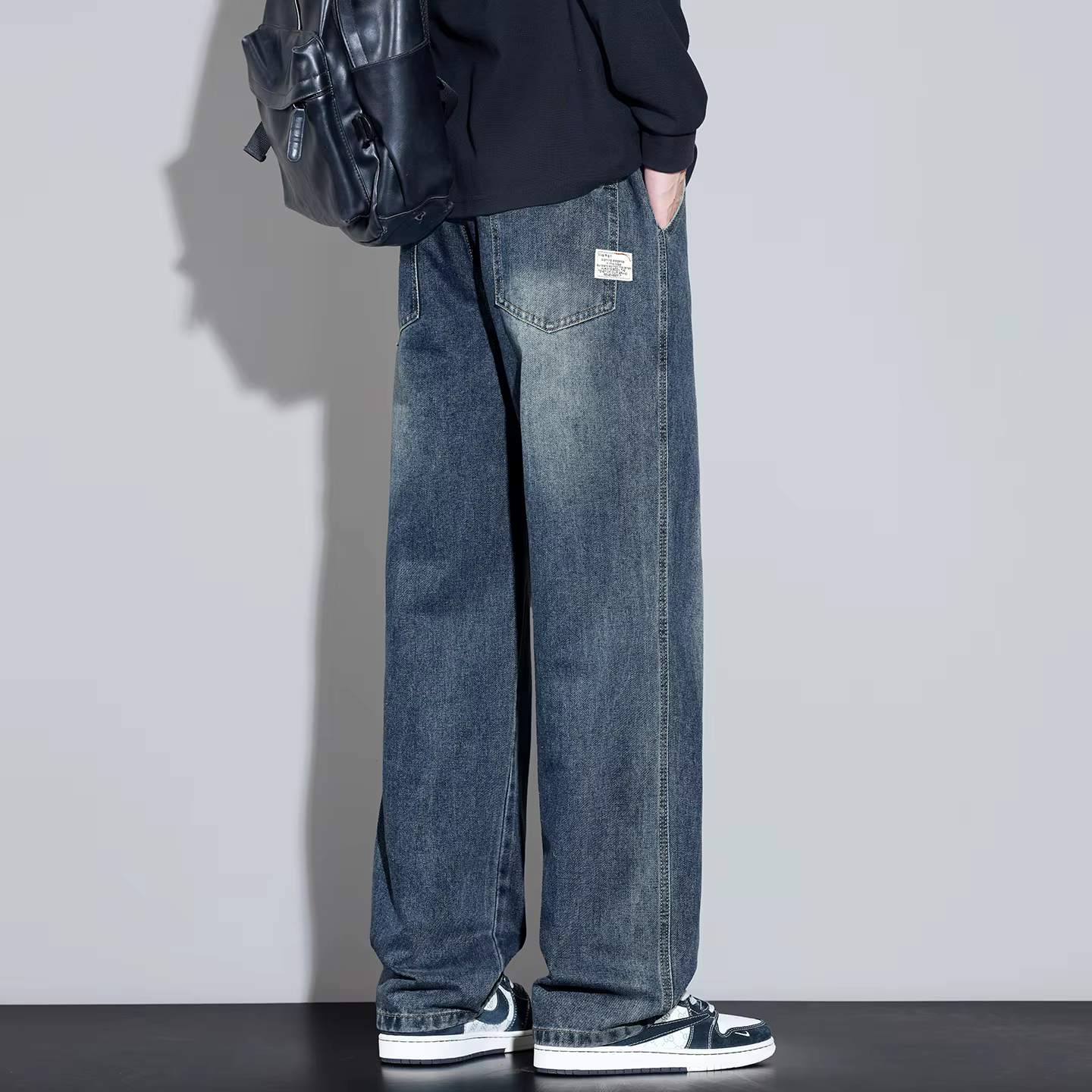 Jean homme 2025 automne et hiver nouveau américain rétro ample droit décontracté pantalon à jambes l