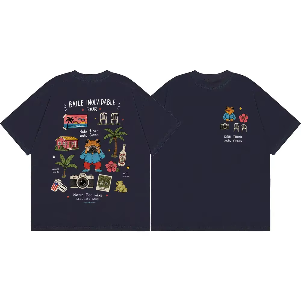 T-shirt Rapper Bad Bunny Debi Tirar Mas Fotos DTMF Album Merch T-shirt Homme Femme Vêtements Mode Hi