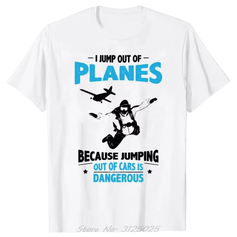 Nouveau T-shirt imprimé graphique drôle parachutistes T-shirt hommes décontracté Streetwear saut par