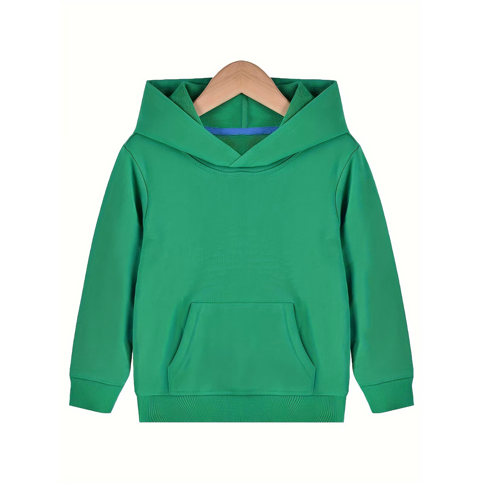 Sweat-shirt à manches longues pour garçons, pull vert à capuche avec grande poche pour l'extérieur, 