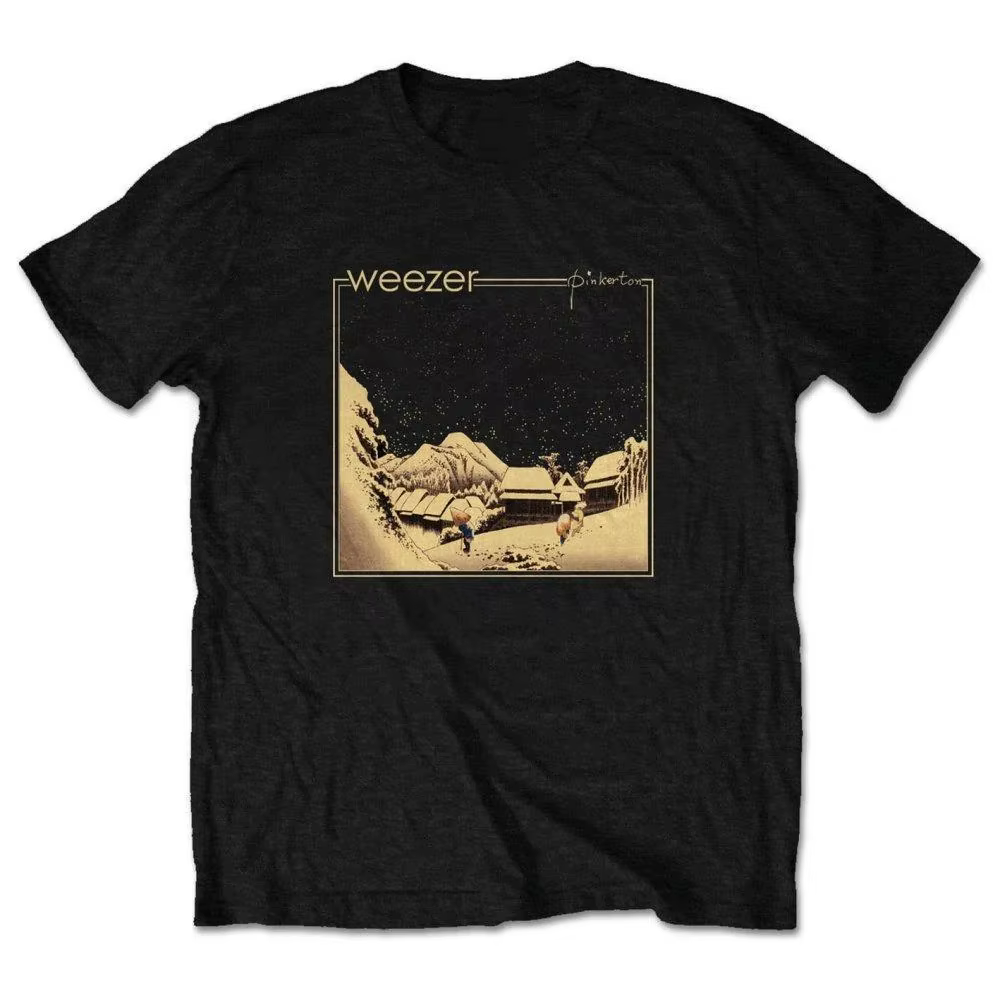 T-shirt unisexe en pur coton avec impression de couverture d'album classique Weezer, respirant, tenu