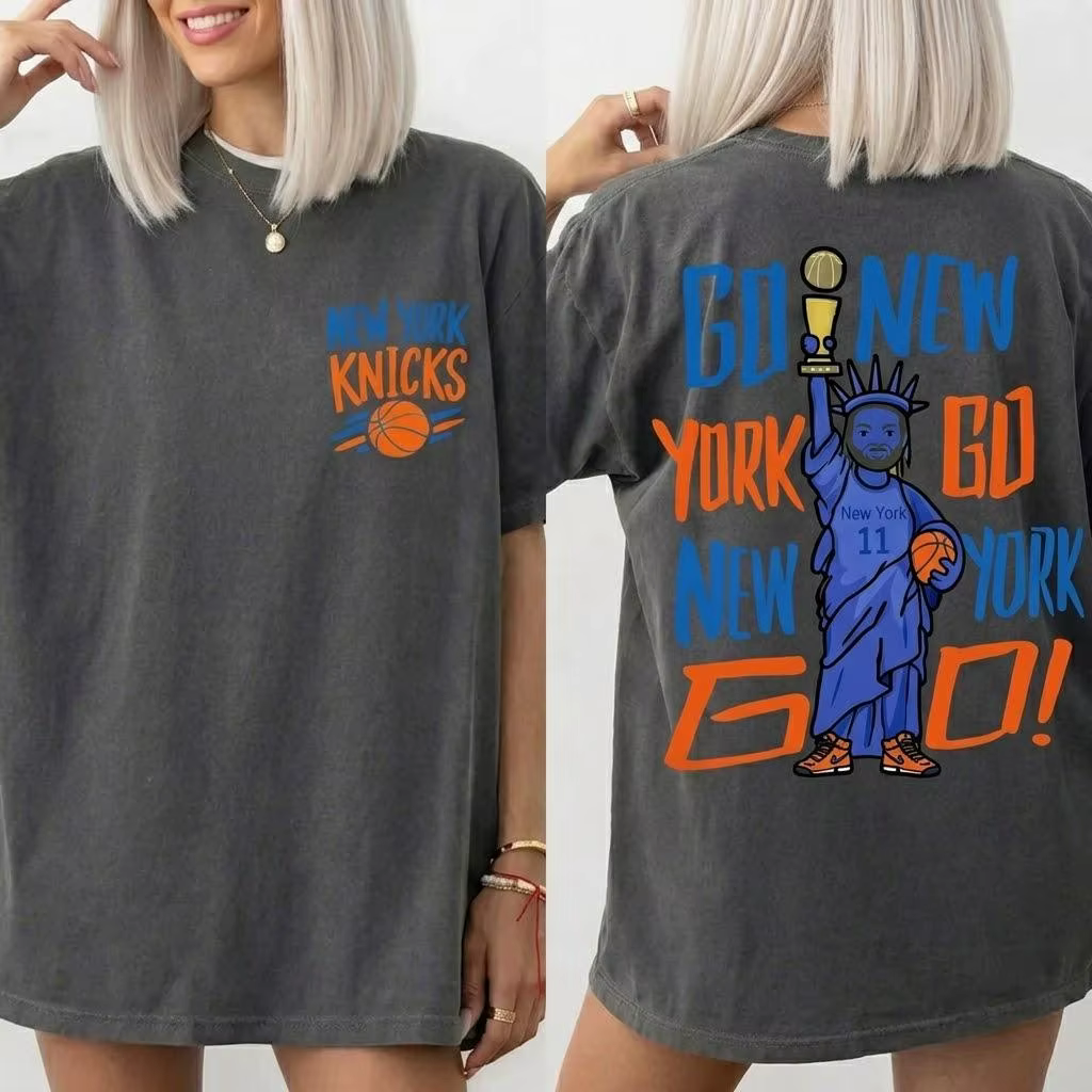 T-shirt Champion des New York Knicks 2026 – Nouveauté Amusante pour Hommes et Femmes – Coton Y2K – M