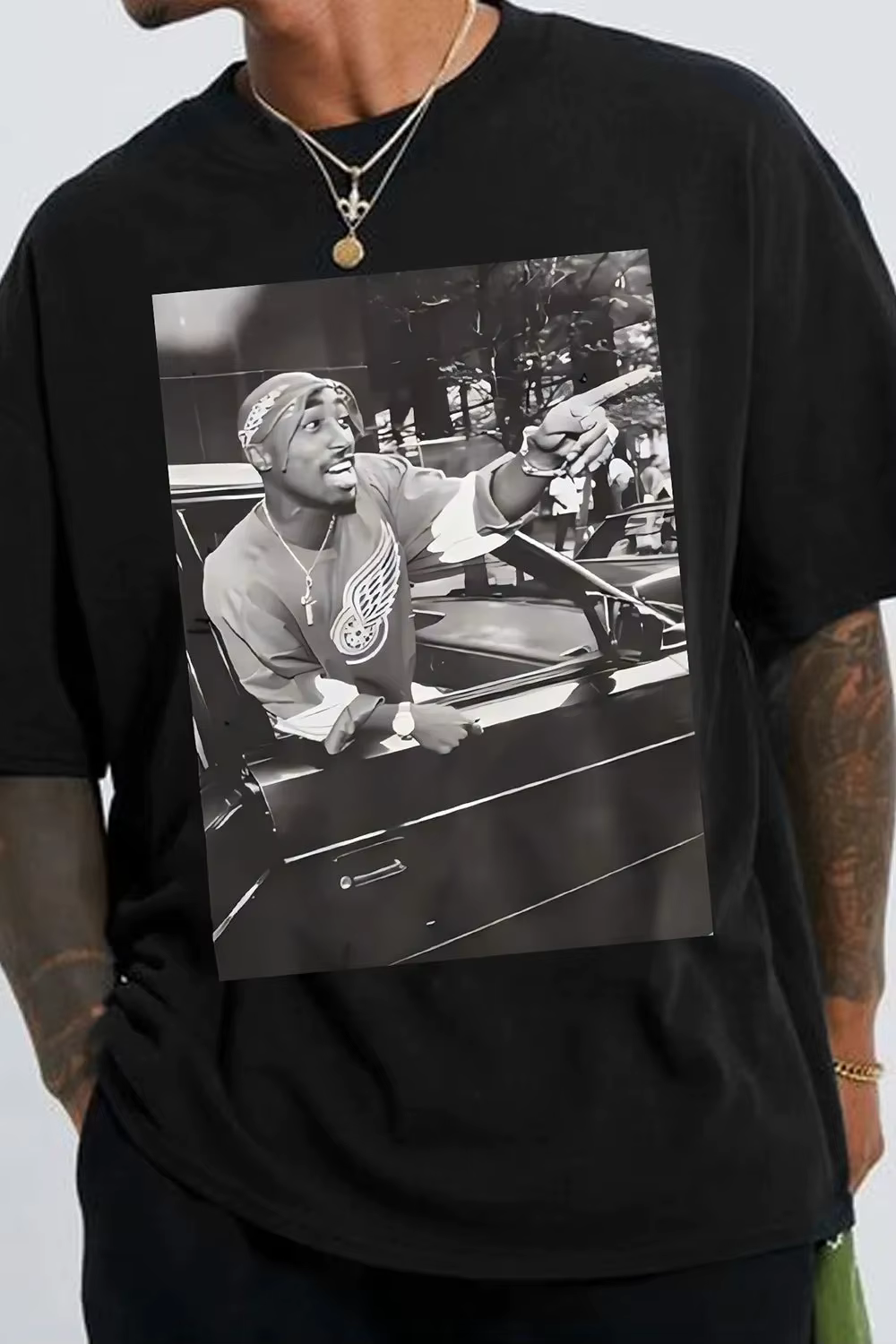 T-shirt unisexe à col rond en coton 100% à manches courtes, style Y2K, coupe oversize, motif graphiq