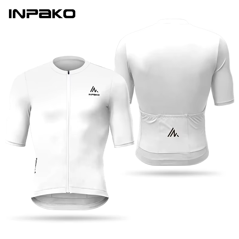 Maillot de cyclisme INPAKO pour homme, manches courtes, pour vélo de route, avec 3 poches, respirant