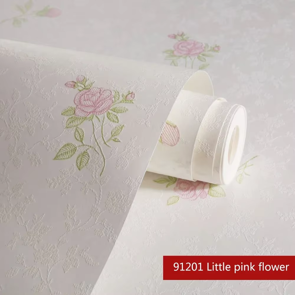Papiers peints non tissés pour la décoration intérieure, motif floral frais, style pastoral, chaleur