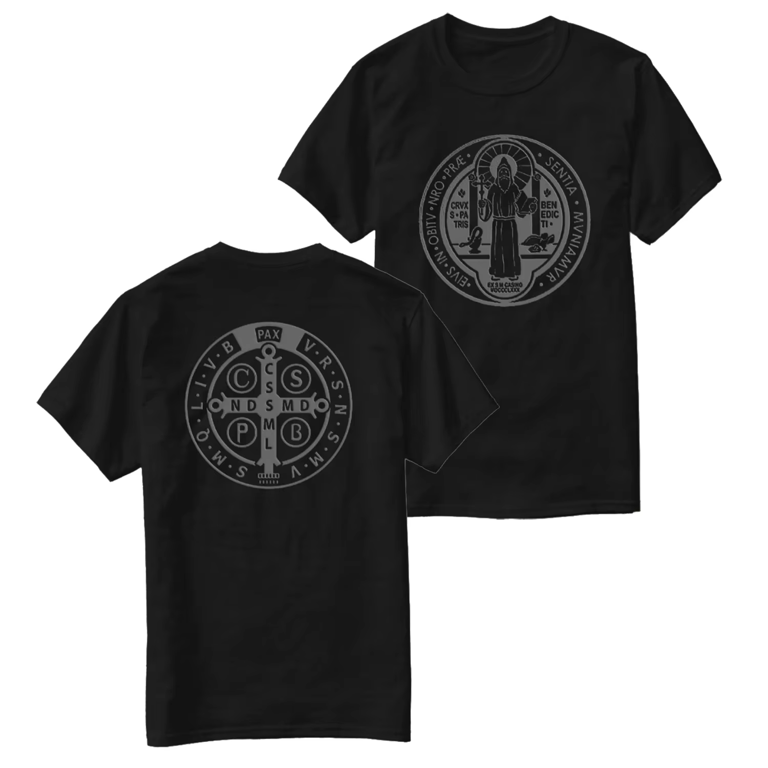 T-Shirt à Manches Courtes et Col Rond pour Homme, Décontracté, 100% Coton, avec Médaille Catholique,