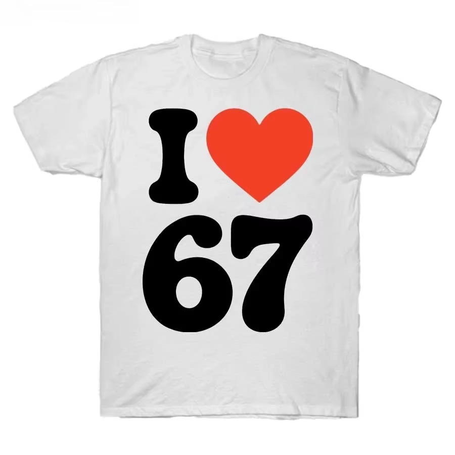 Meme I Love 67 T-Shirt imprimé pour femmes Streetwear manches courtes col rond hauts femmes T-Shirt 