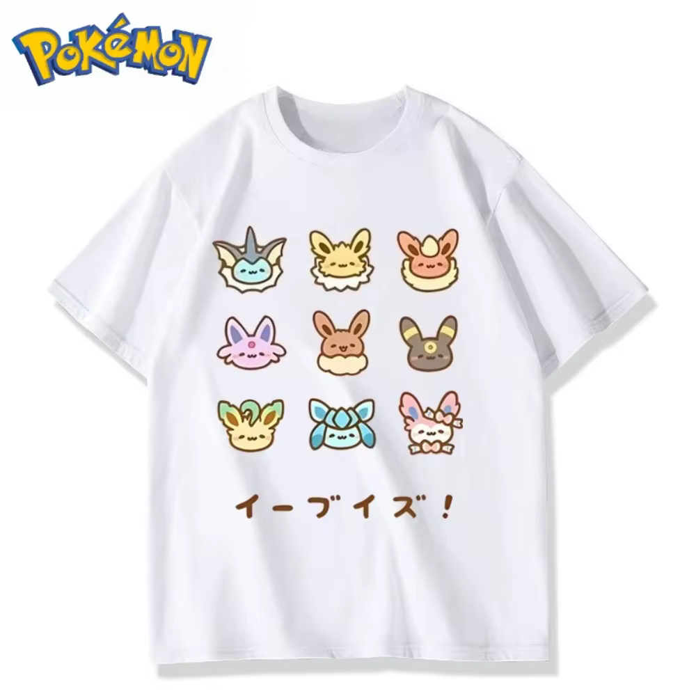 T-shirt graphique Anime Pokemon Gengar pour hommes et femmes, manches courtes, en coton, Streetwear 