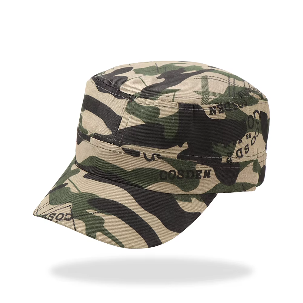 Casquette de l'armée CamSolomon réglable pour hommes et femmes, chapeau militaire plat, vêtements de