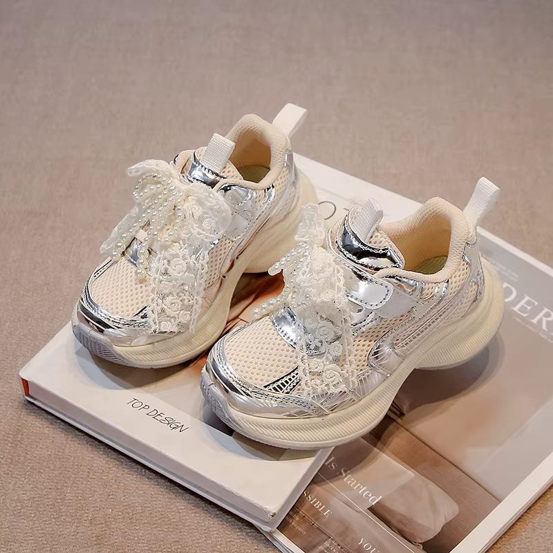 Chaussures de course à semelle souple pour filles, baskets de style princesse, chaussures de sport p