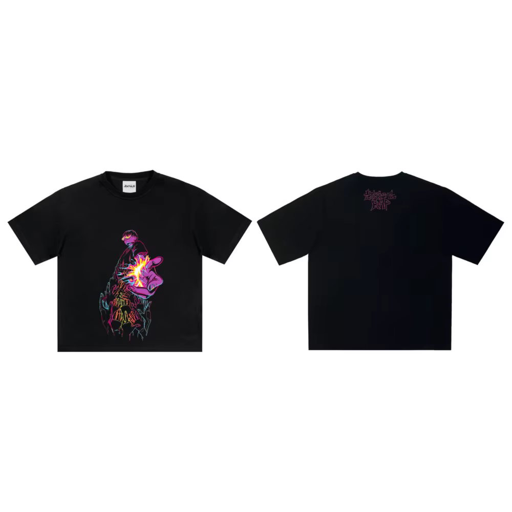 T-shirt à manches courtes pour hommes, Streetwear surdimensionné, imprimé graphique de dessin animé 