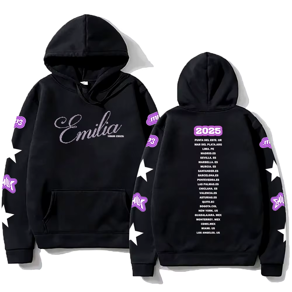 Emilia Mernes sweat à capuche Strass Tour 2025 vêtements unisexe mode esthétique sweat décontracté s