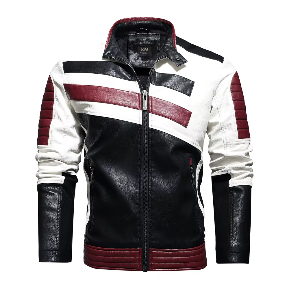 Veste de moto Vintage pour hommes, nouvelle veste de motard en cuir, manteau bombardier brodé, parde