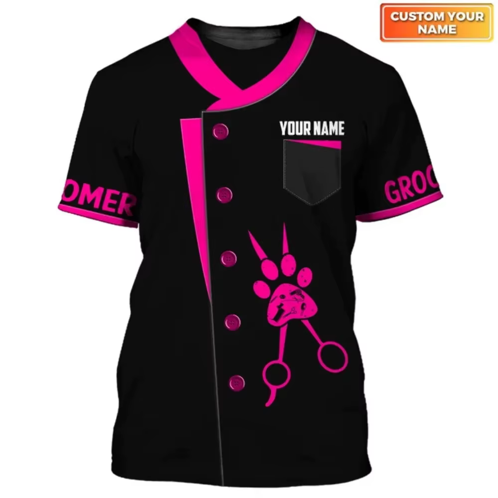 T-shirt imprimé amusant pour hommes, chien de compagnie, beau jeu de plis, mode hip-hop décontractée