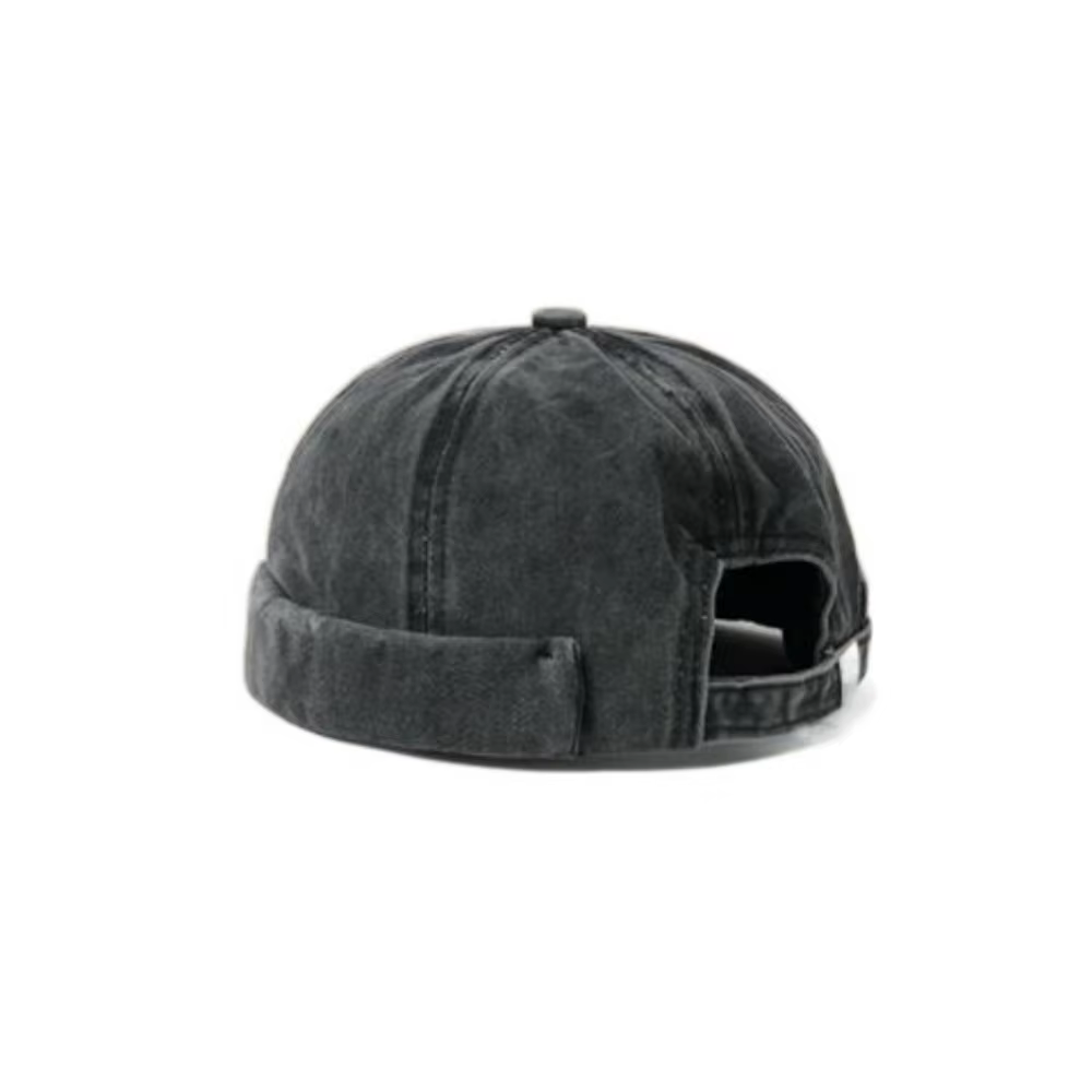 Casquette sans visière en denim délavé, couleur unie, style streetwear, chapeau hip-hop en coton, bo