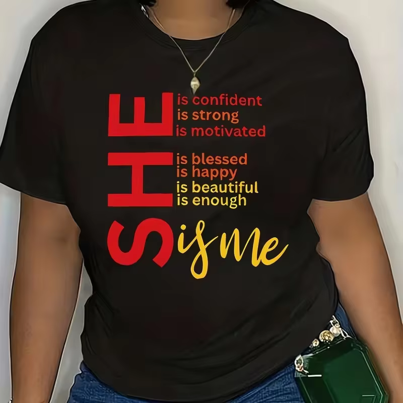 C'est moi. T-shirt pour femmes, design avec slogan « forte et belle », hauts décontractés pour femme