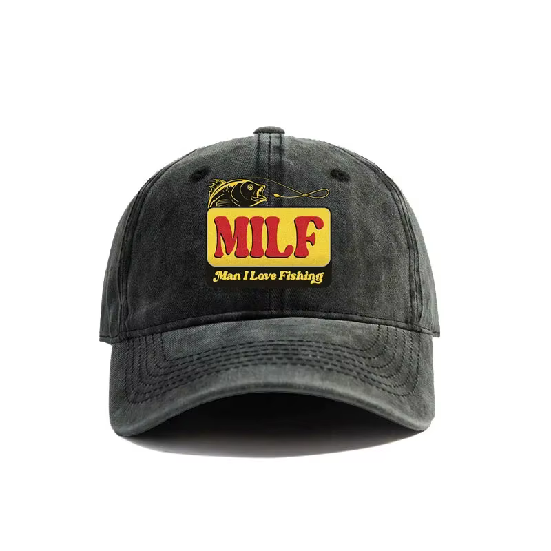 Casquette de baseball MILF Man I Love Fishing, style vintage vieilli, pour homme, ajustable, pour l'