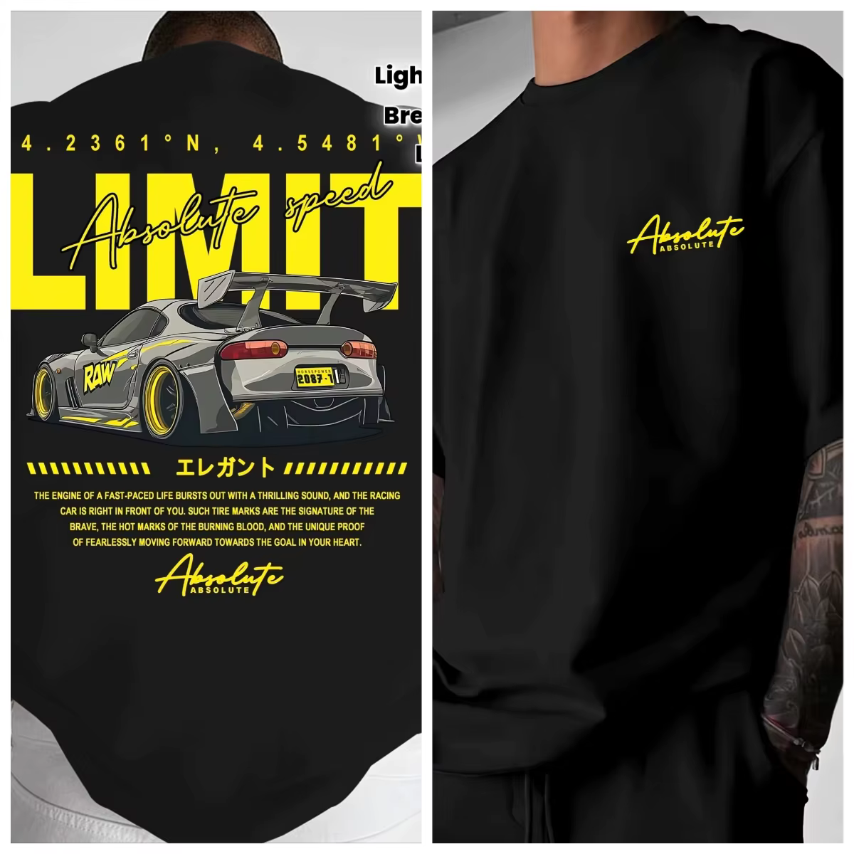 Nouveau T-shirt Homme Motif Voiture de Course Été 2026 - T-shirt Imprimé Col Rond Unisexe Tendance e