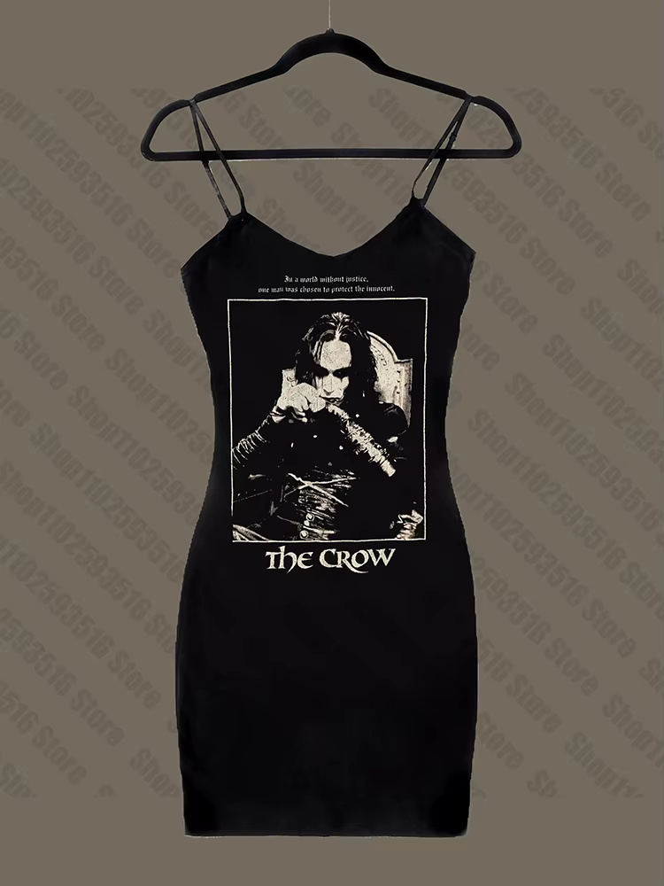 Femme vêtements Harajuku Goth robe gothique Y2k robes noir Mini robe Emo graphique Rock Punk fête co