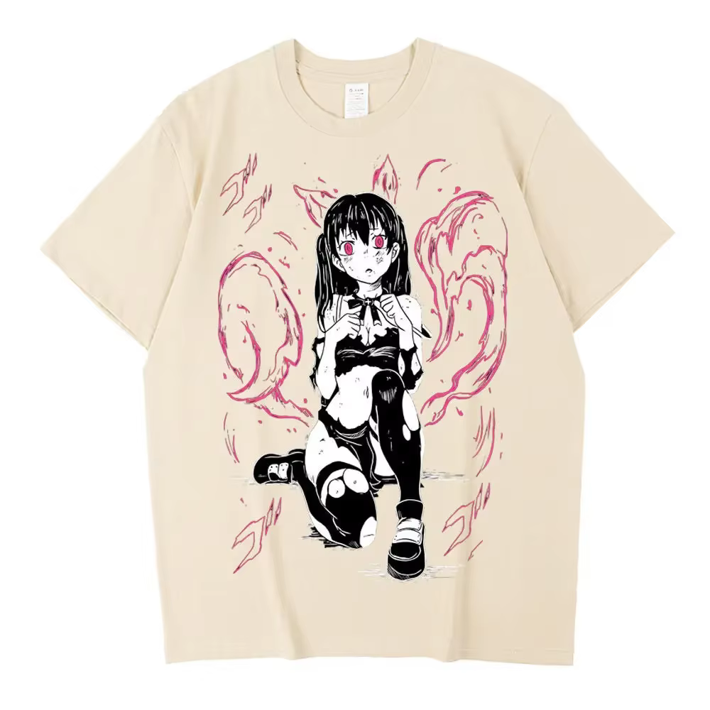 T-shirt Fire Force en coton pour homme, vêtements coréens Kawaii, chemise classique rétro respirante
