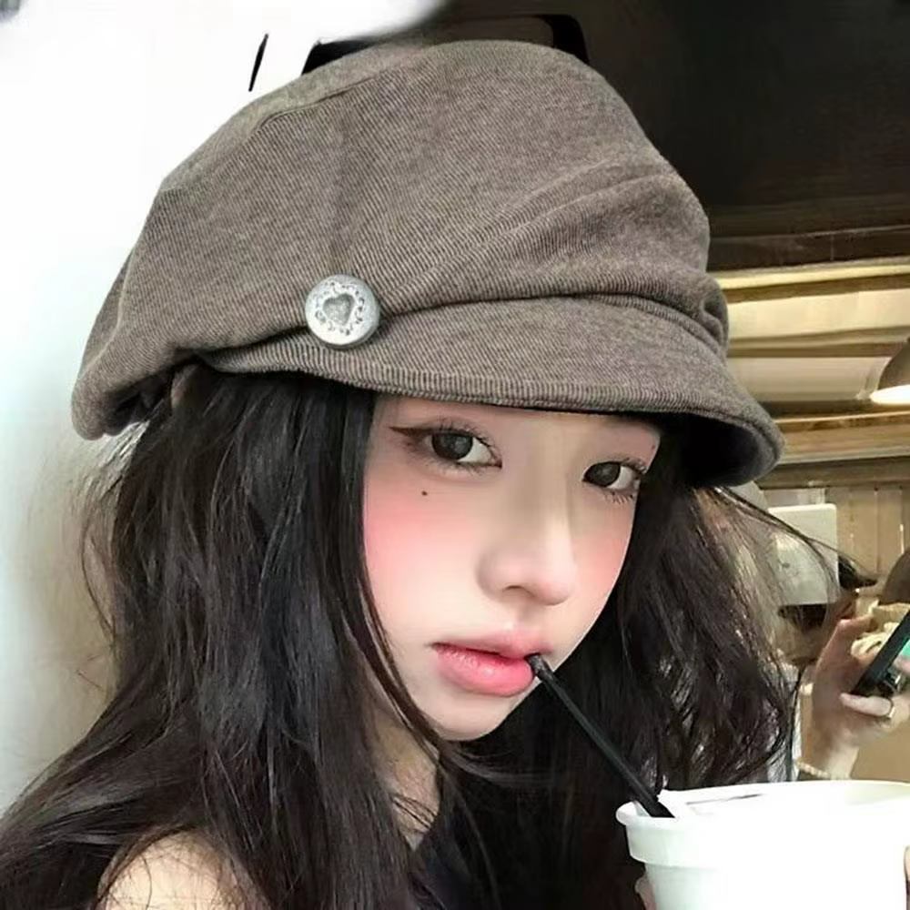 Casquette de peintre en forme de nuage pour femmes, chapeau octogonal plissé, amincissant, grande ta