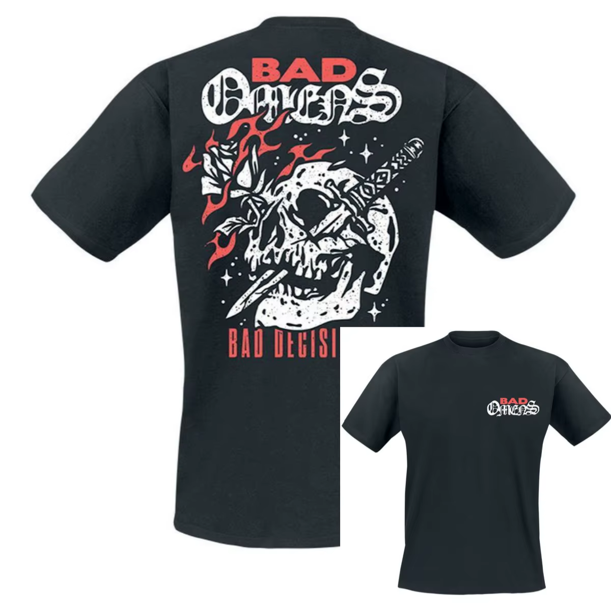 T-shirt Bad Omens 2026 pour hommes et femmes, t-shirt graphique de groupe de rock métal, 100% coton,