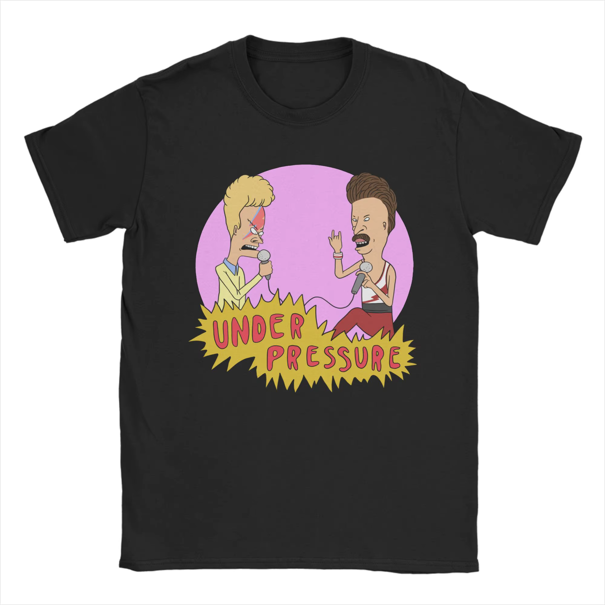 Sous pression T-Shirts hommes femmes Beavis et Butthead 90s BB drôle 100% coton T-Shirts col rond à 