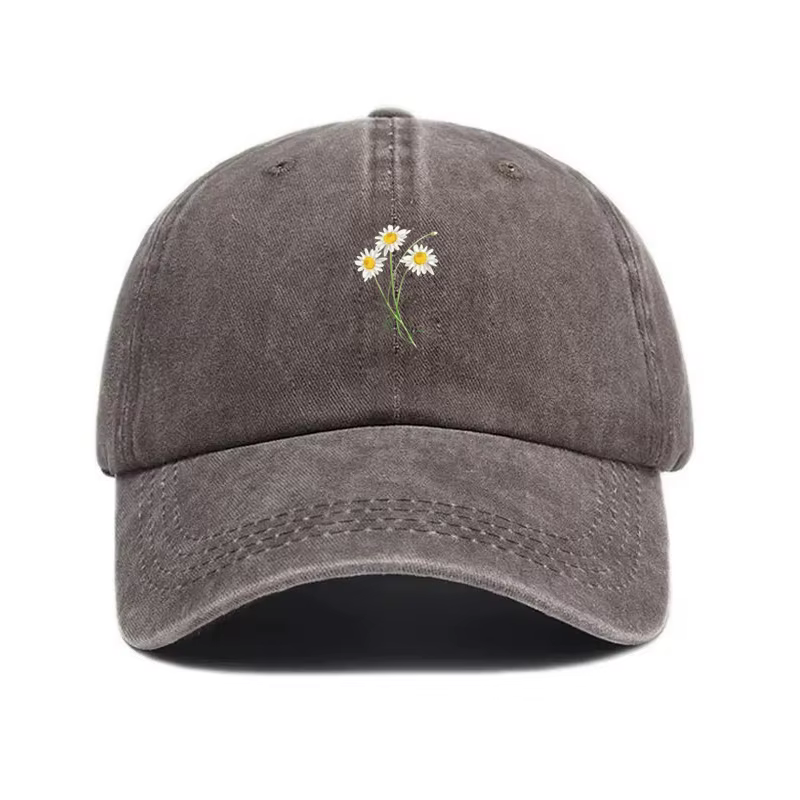Casquette de Baseball en coton délavé Vintage, Bouquet Floral personnalisé, chapeau de camionneur ré