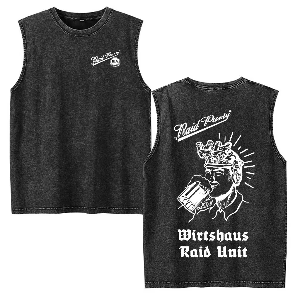 Doner Kebab Kalash Funny Skeleton Vintage Acid Washed Tank Tops T Shirt Men Clothing Casual Oversize