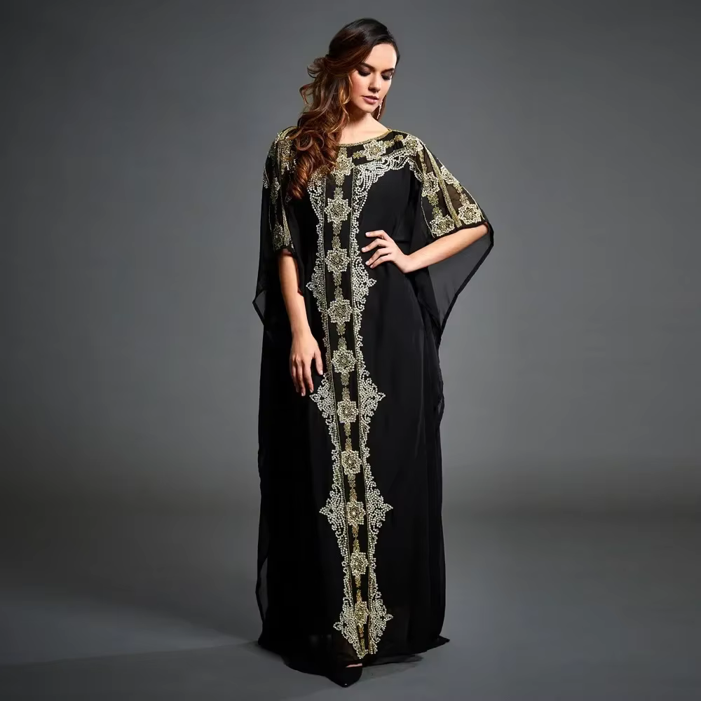 Caftan turc Marocain Qatar Oman vêtements pour femmes Robes robe d'été élégante manches longues caft