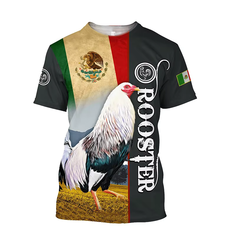 Coq combat T-shirt pour hommes haut t-shirts Harajuku mode 3D drôle ferme coq imprimé T-shirt femmes