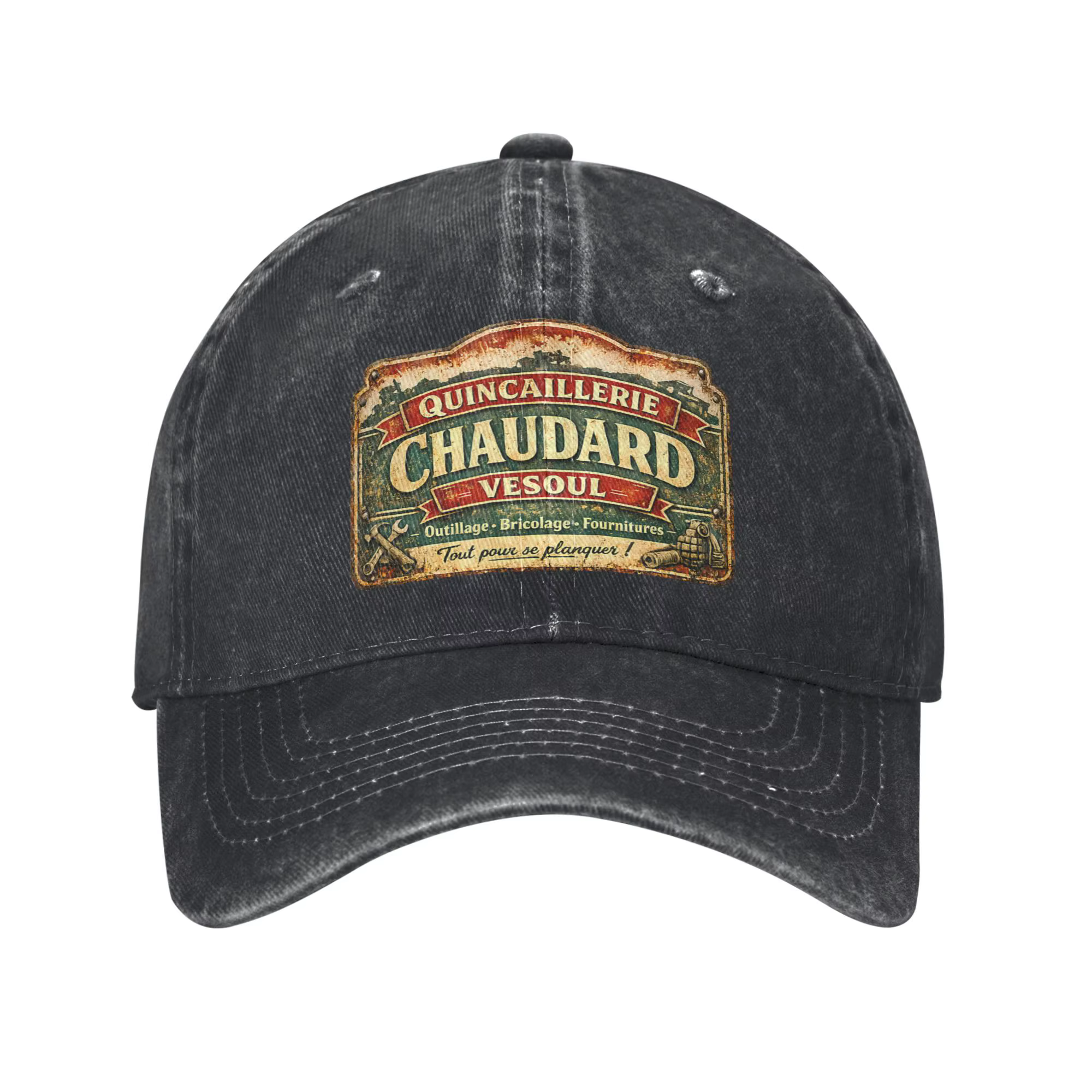 Casquettes de baseball unisexe Chaudard Vesoul en coton vieilli, style humoristique film français, p