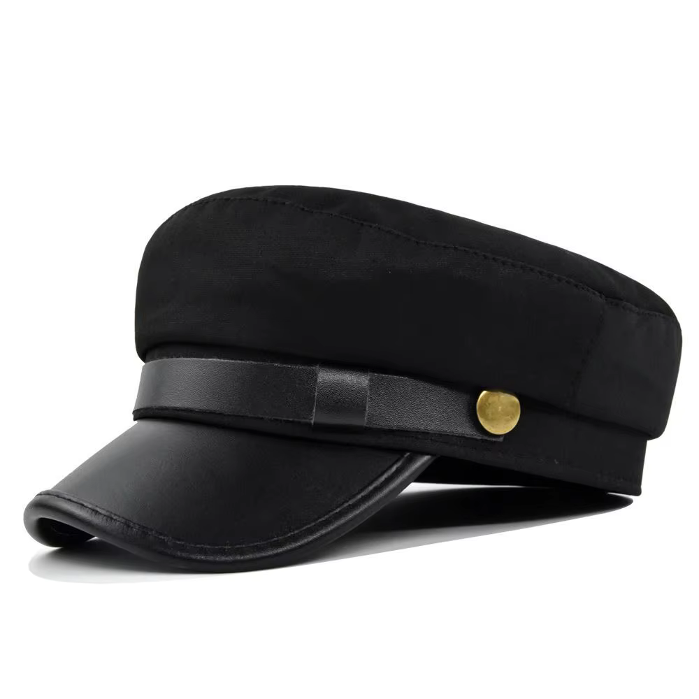 Casquette plate vintage marine style britannique, chapeau octogonal, béret, casquette à visière, cas