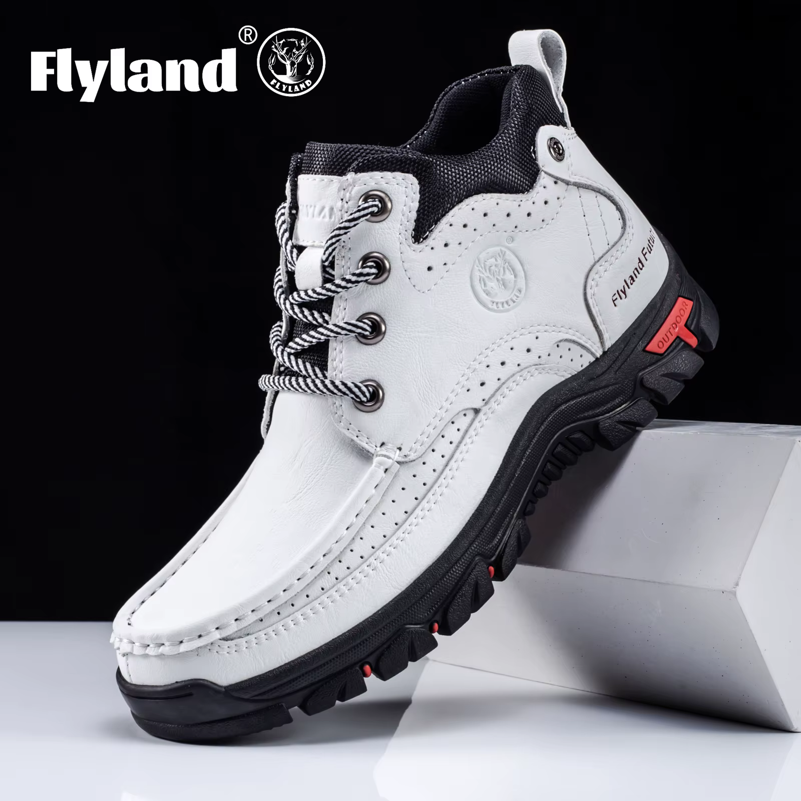 FLYLAND hommes Chukka bottes chaussures en cuir décontractées mode Vintage à la main hommes baskets