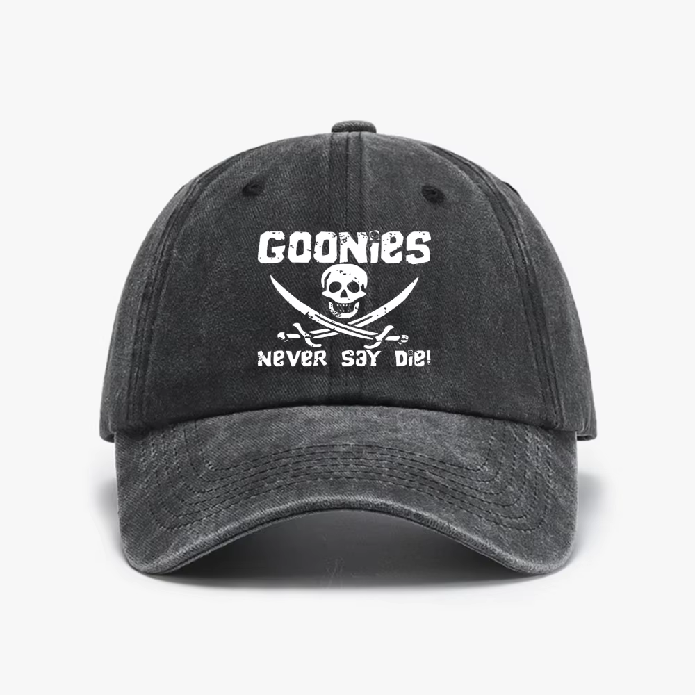 Casquette de baseball The Goonies Never Say Die, style vintage, en denim souple, pour femme, avec vi