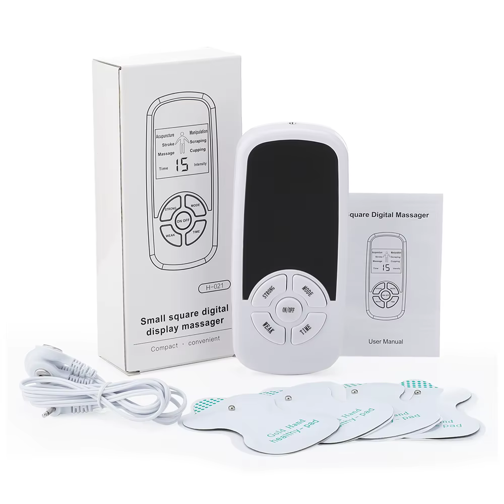 Stimulateur musculaire électrique à impulsion EMS, masseur pour le dos et le cou, Acupuncture Tens, 