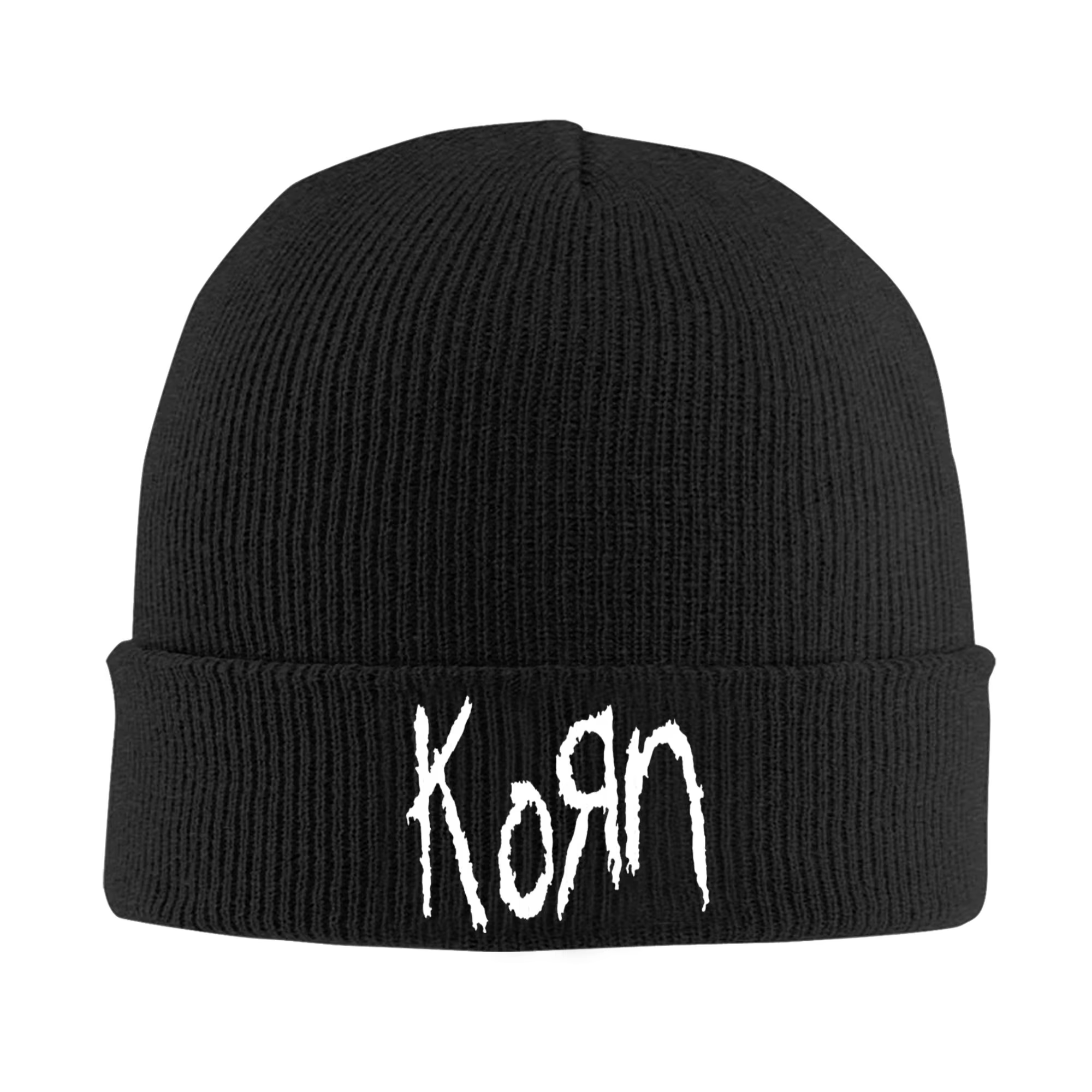 Korn Band Logo chapeaux automne hiver Skullies bonnets casquettes chaudes femme mâle acrylique Skull