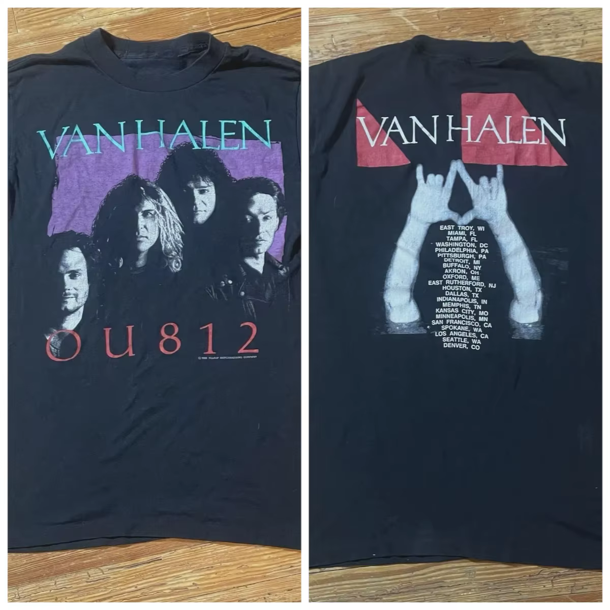 T-shirt vintage Van Halen OU812 Tour, T-shirt imprimé amusant pour hommes et femmes, vêtements de ru