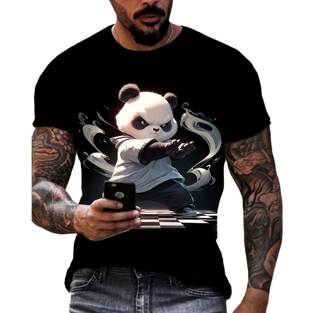 T-Shirt à Manches Courtes pour Homme, Décontracté, avec Motif de Dessin Animé Krasno-3D Imprimé, Été