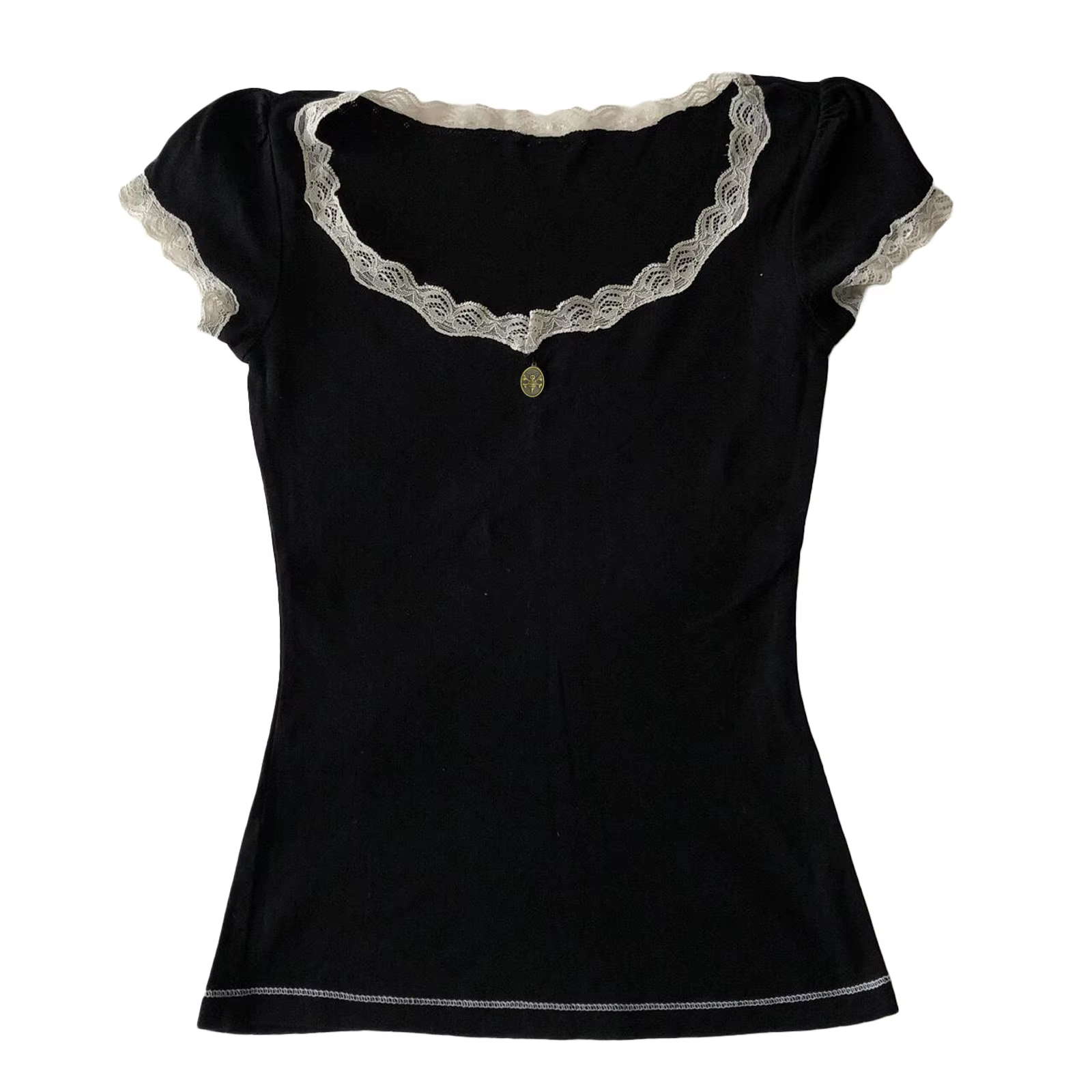 T-Shirts gothiques à manches courtes pour femmes, t-shirt imprimé Y2k, hauts graphiques, e-girls, Pu