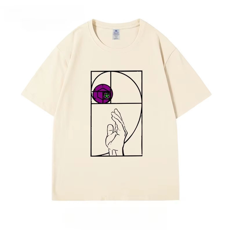 T-shirt imprimé motif Jojo Golden Ratio 2026, unisexe, design streetwear de haute qualité. Collectio