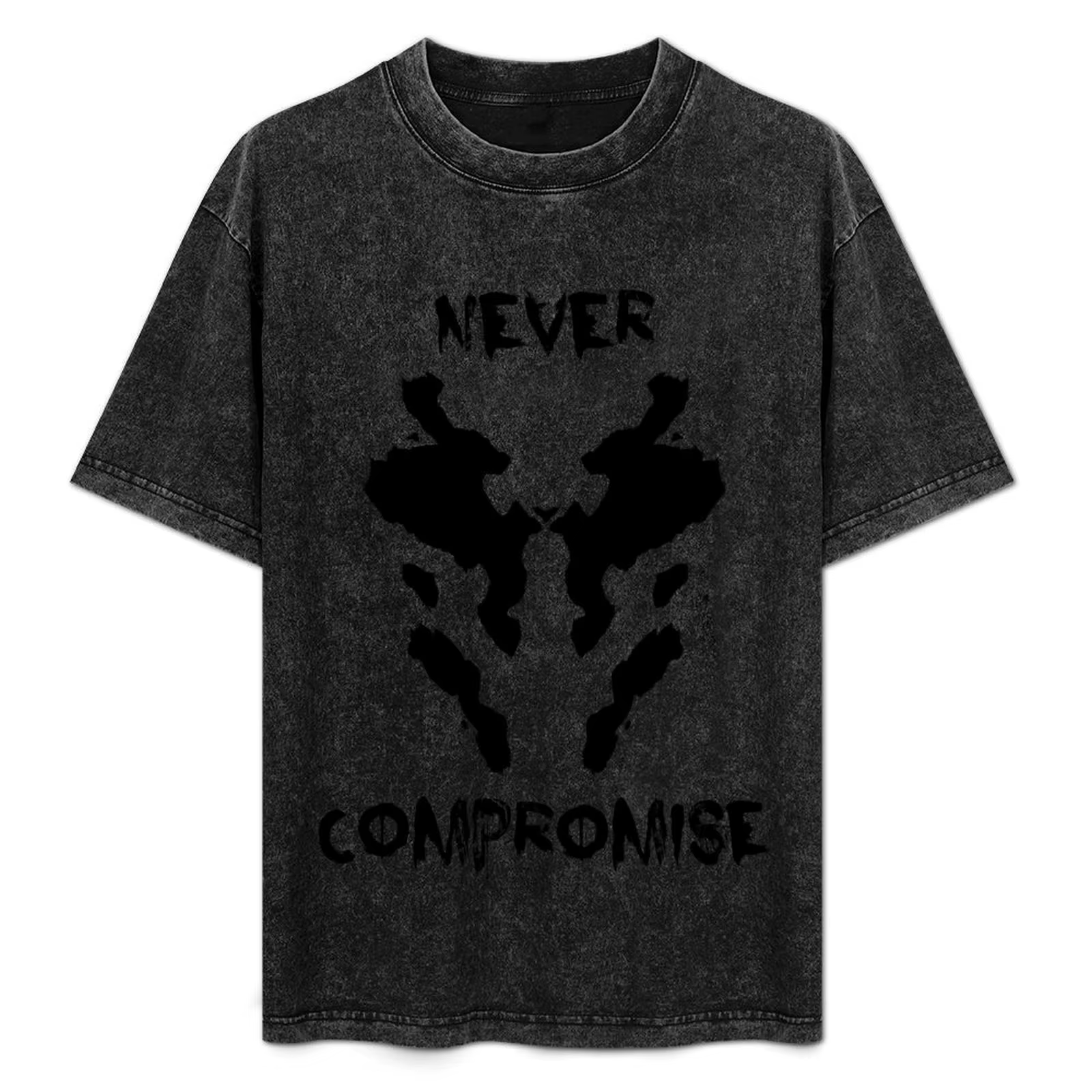 T-shirt Never Compromise Rorschach Watchmen, coupe décontractée, haut décontracté à manches courtes