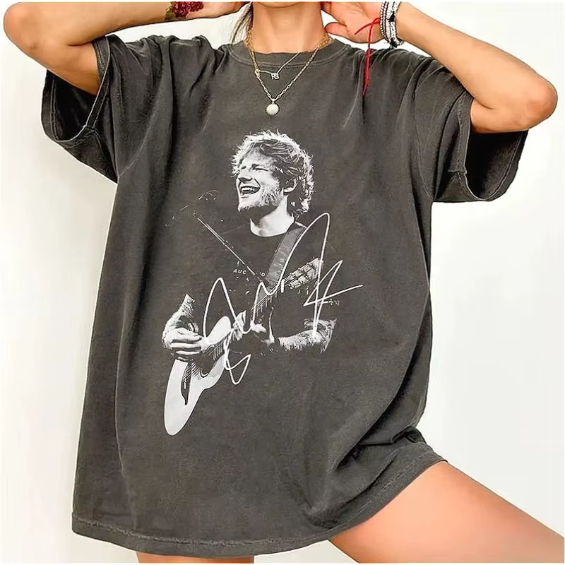 T-shirt imprimé graphique rétro des années 90 Hot Ed Sheeran, mode streetwear gothique pour femmes e