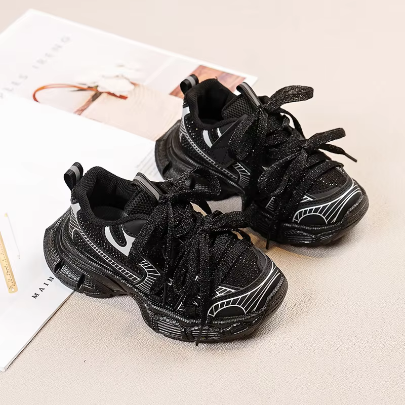 Baskets coordonnantes de style coréen pour enfants, chaussures de sport douces, confortables, décont