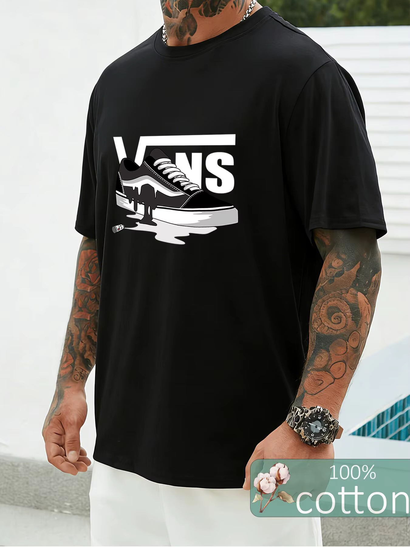 T-shirts en coton pour hommes – Nouveauté 2026 – Luxe, style streetwear Y2K, coupe oversize, manches