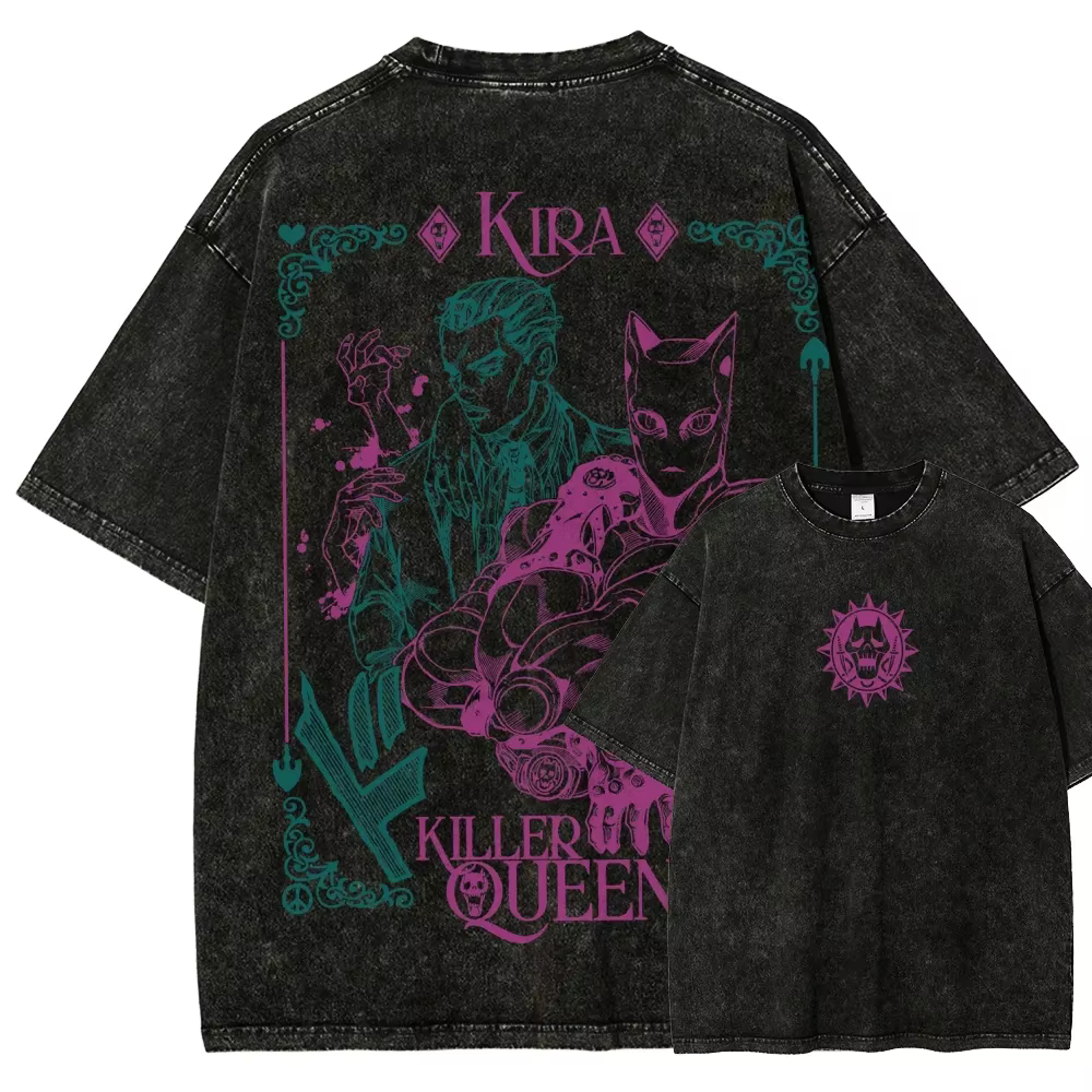 JoJo's Bizarre Adventure Kira Yoshikage T-shirt imprimé hommes femmes t-shirts coton vêtements rétro
