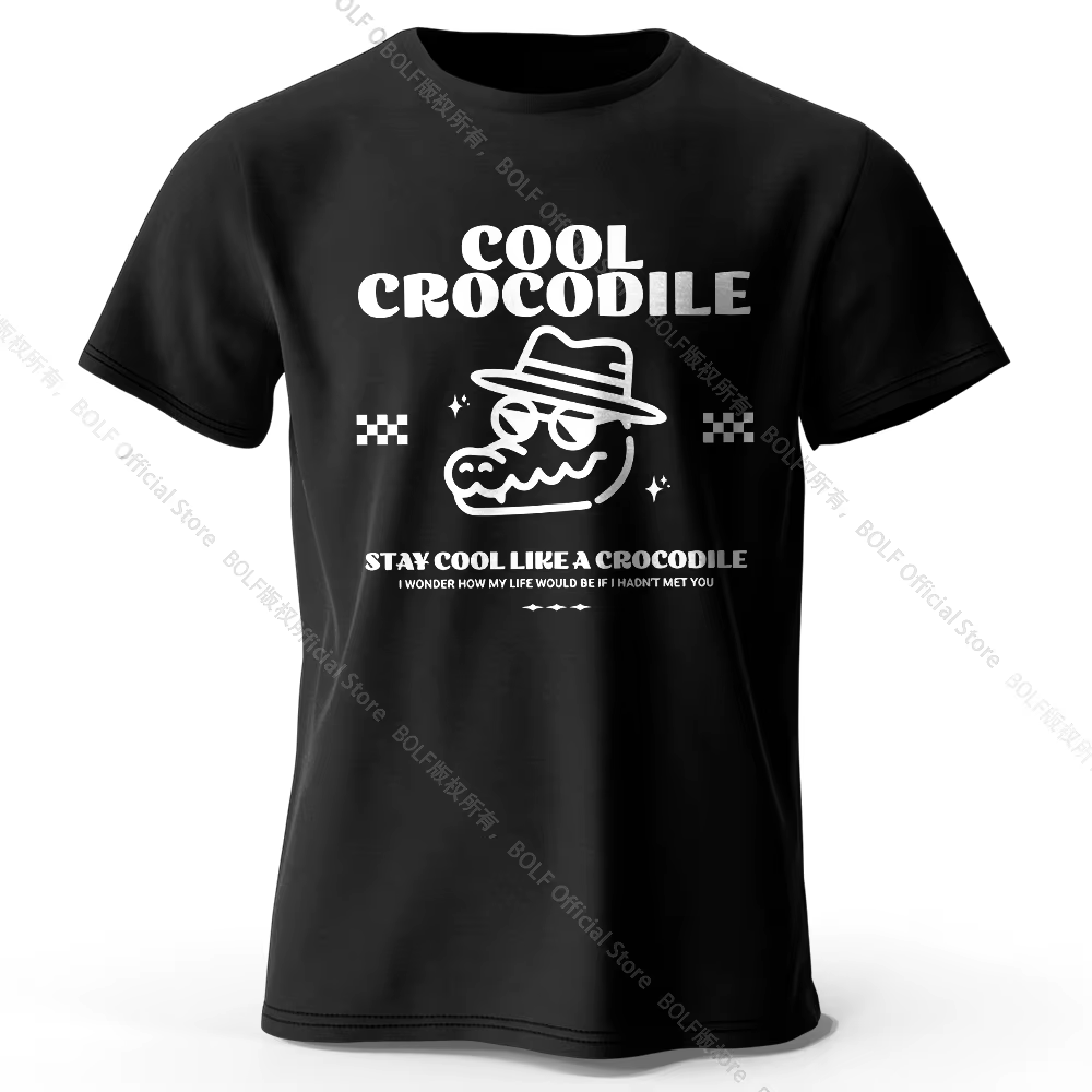Cool Crocodile imprimé T-Shirt 100% coton surdimensionné Reptile graphique t-shirts pour hommes femm